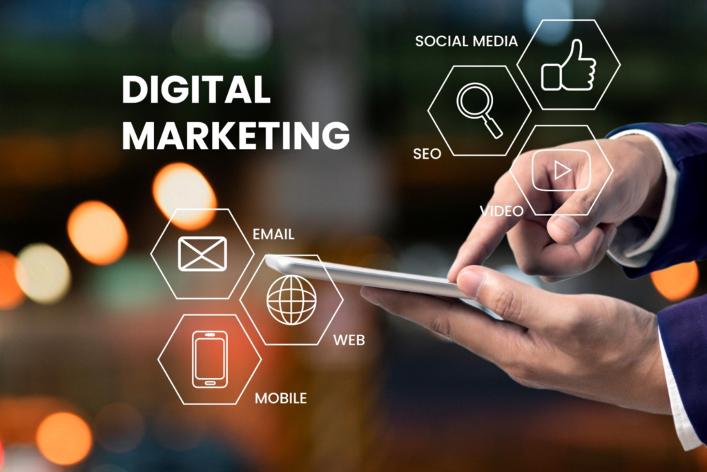 Digital marketing services including SEO, social media, email marketing, video marketing, web and mobile strategies